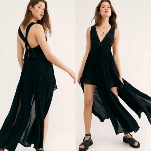 Free People Small Anthropologie Maxi Lace Sleeveless Dress Strong Statement